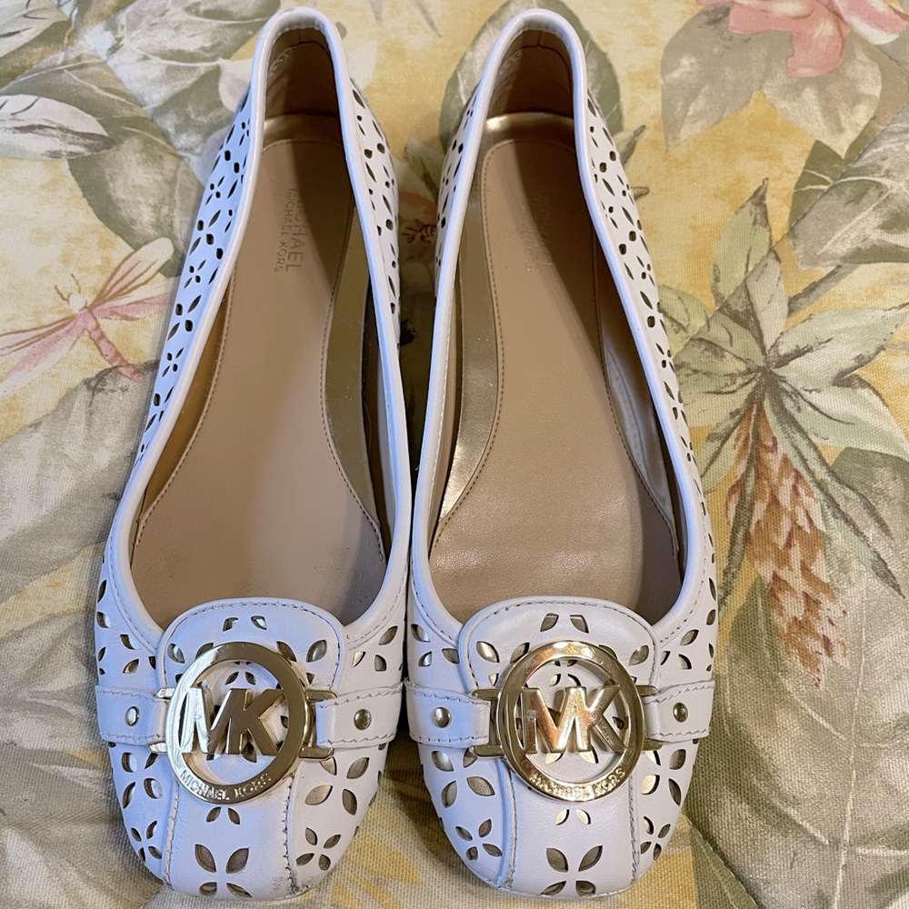 Michael Kors White and gold slip on shoe